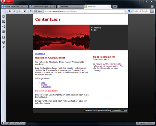 Startseite ContentLion Alpha 1.2